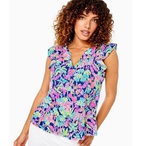 Lilly Pulitzer NWT Lacie Peplum Top-S